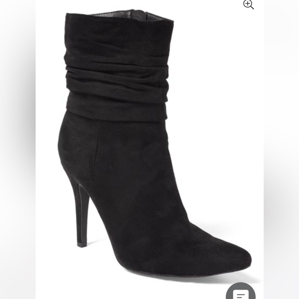 Black slouchy pump booties